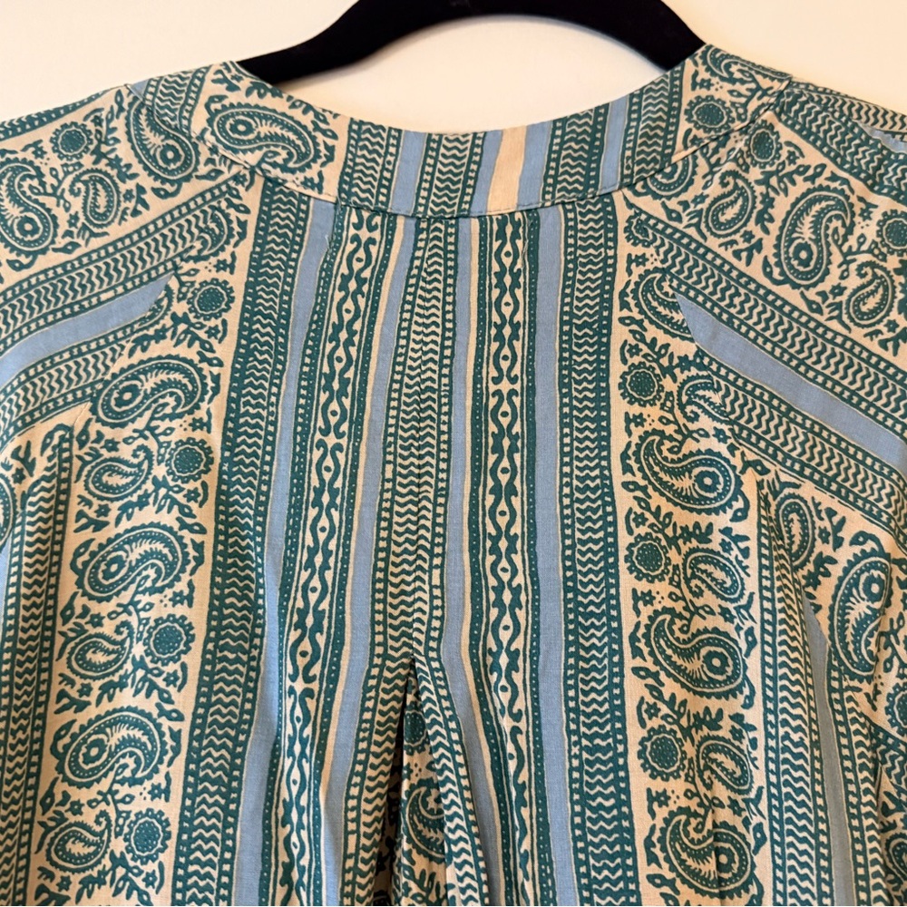 Natalie Martin Fiore Mint Green And Blue Striped Paisley Long Dress - Size M. - Picture 7 of 10